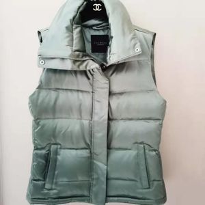 Talbot's Green Satin Puffer Vest